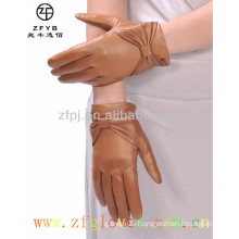 Manufacturer hot sale bowknot lady leather gloves